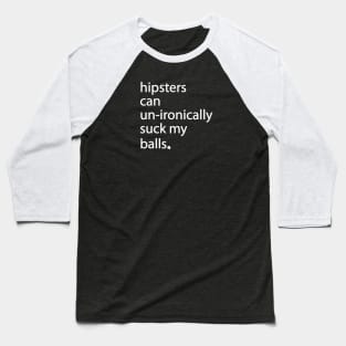 Hipster Balls (white) Baseball T-Shirt